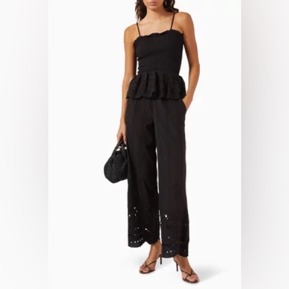 NWT DAMSON MADDER Martina Embroidered Cami Top in Black UK 12 / US 8 - Picture 10 of 13